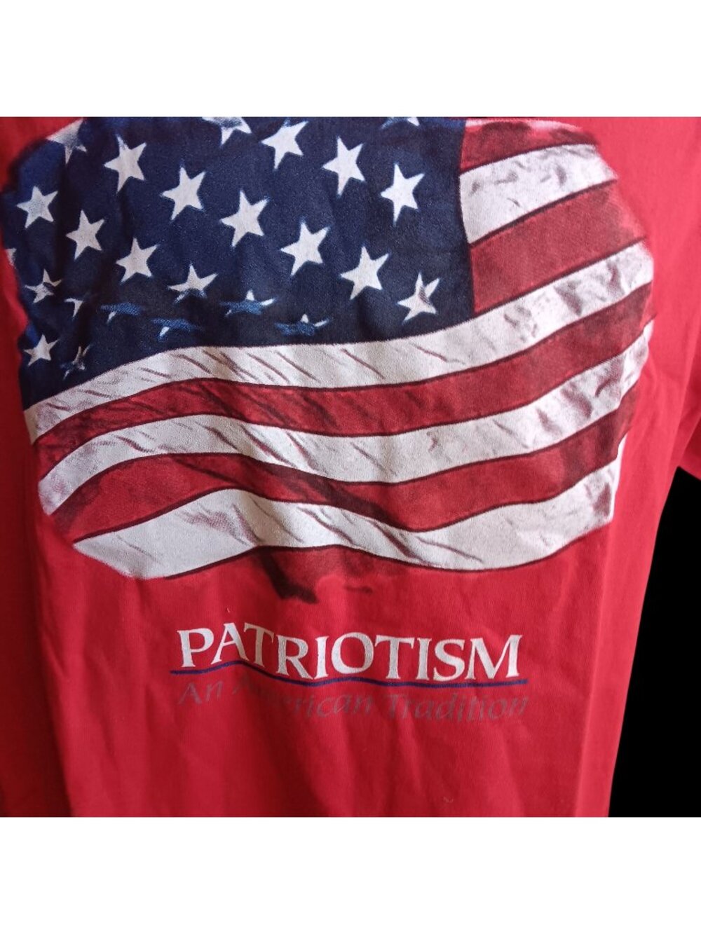 American Flag Vintage Men's T-shirt XL Y2L Patriotism Red T-Shirt ALstyle